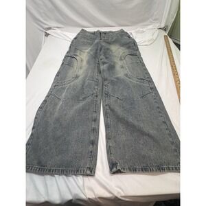 Black Baggy Jean Size Large Y2K State Street Baggy Never Worn  Wide Leg Grunt
